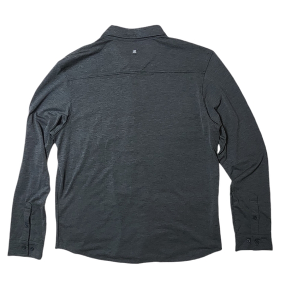 01. Algo Performance Button Air Light Moisture Wicking Shirt sz L dark grey - Picture 6 of 9